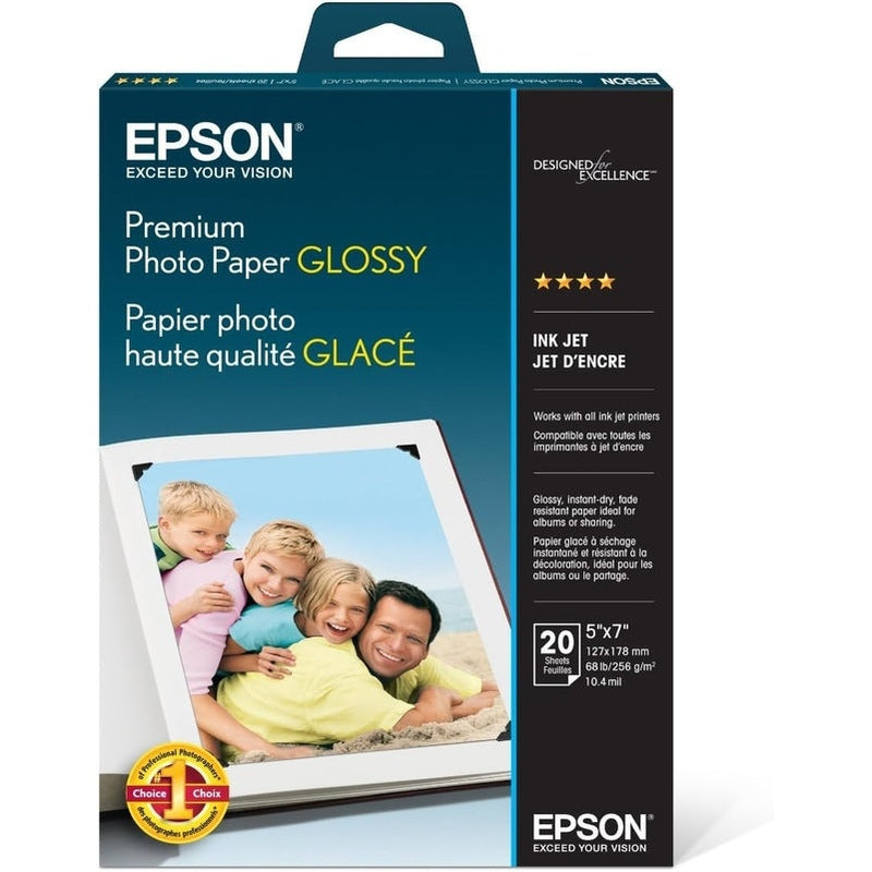 Epson Premium Photo Paper, Glossy, Various Quantities and Sizes
