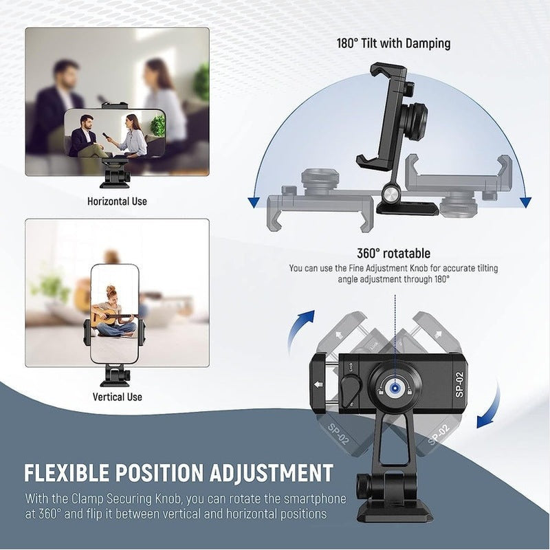 Neewer SP-02 Smartphone Tripod Mount Adapter w/Arca QR Base