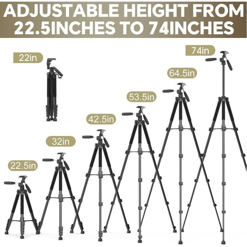 Professional Heavy Duty 74'' Tripod for Camera Photography
