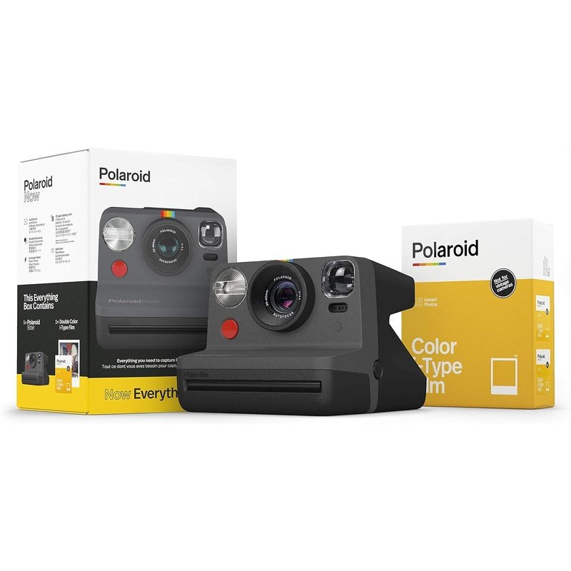 Bundle of Polaroid Now Plus Bluetooth Connected I-Type Instant Film Camera  Black + Table Tripod + Pack of Film + Microfiber Cloth