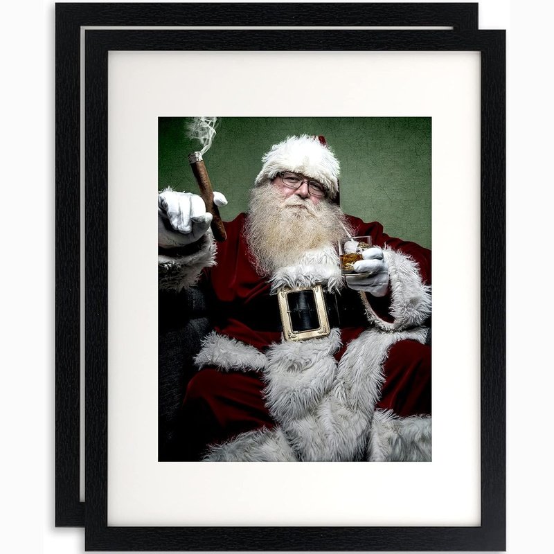 Set of 2 Distressed Wood Grain Photo Frames