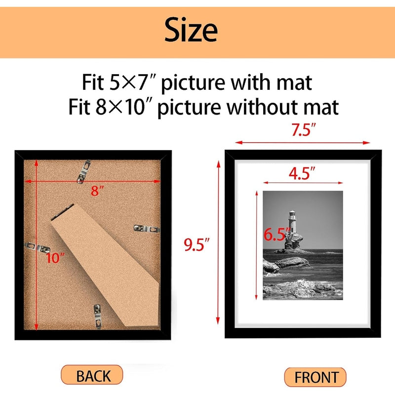 8X10 Picture Frame Set of 5, Wall or Tabletop Display