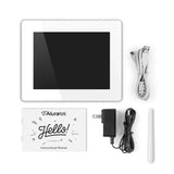 Aluratek 8 Inch WiFi Digital Photo Frame w/Touchscreen LCD Display, 16GB Built-in Memory, White