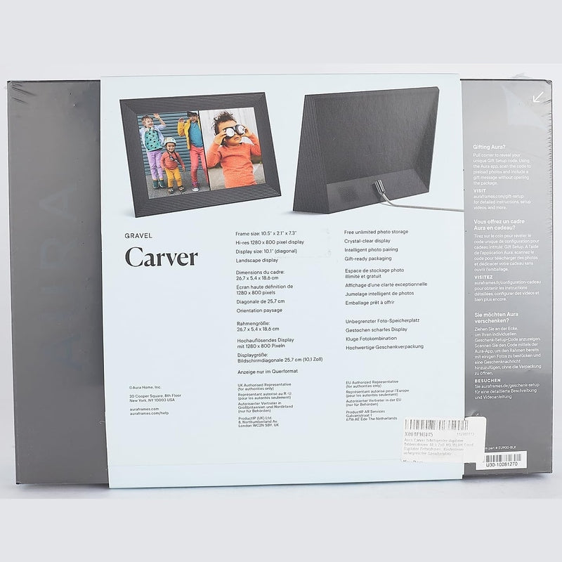 Aura Carver 10.1" Digital Picture Frame, WiFi, Unlimited Storage