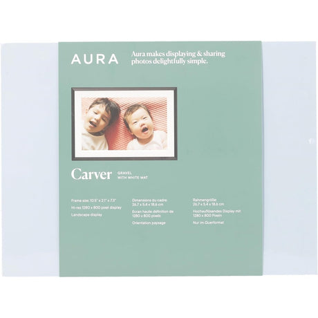 Aura Carver 10.1" Digital Picture Frame w/Mat, WiFi, Unlimited Storage