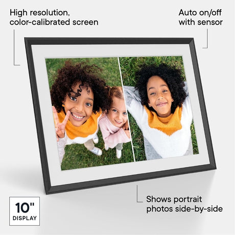 Aura Carver 10.1" Digital Picture Frame w/Mat, WiFi, Unlimited Storage