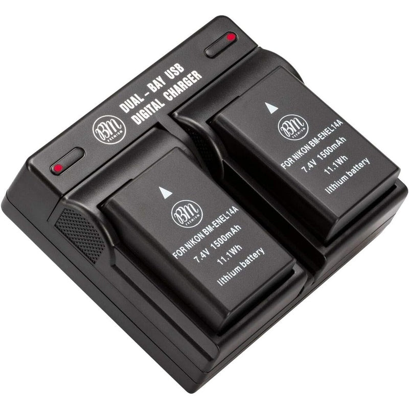 BM Premium EN-EL14a Batteries and Dual Charger