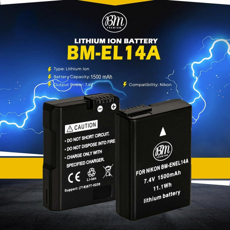 BM Premium EN-EL14a Batteries and Dual Charger