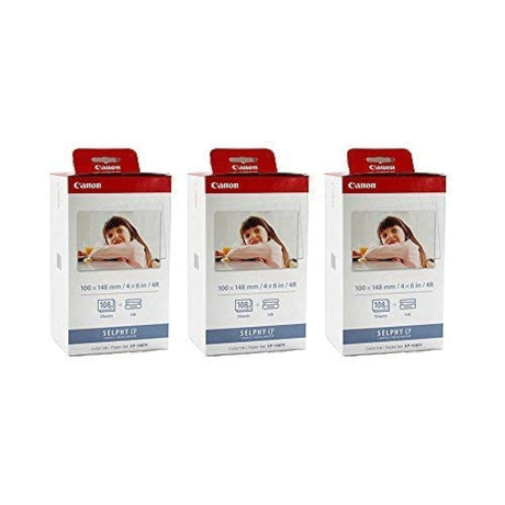 Canon KP-108IN Color Ink and Paper Set, 3 Pack