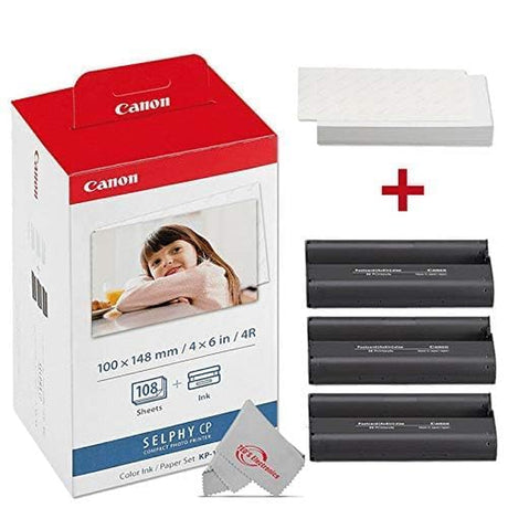 Canon KP-108IN Color Ink and Paper Set, 3 Pack