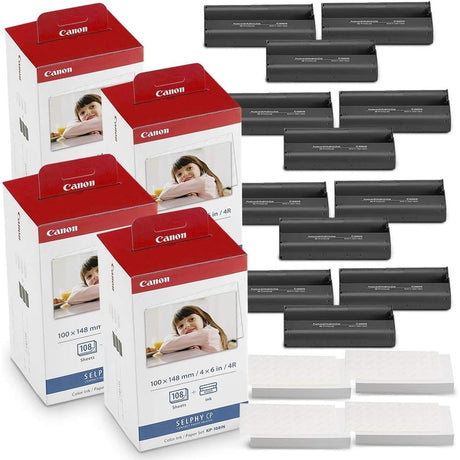 Canon KP-108IN Color Ink and Paper Set, 4 Pack