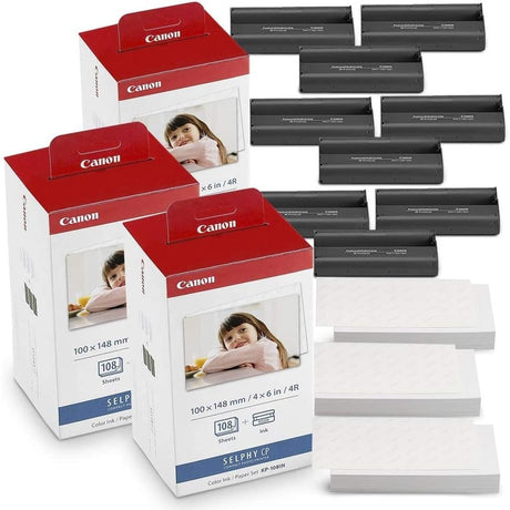 Canon KP-108IN Color Ink and Paper Set, 4 Pack