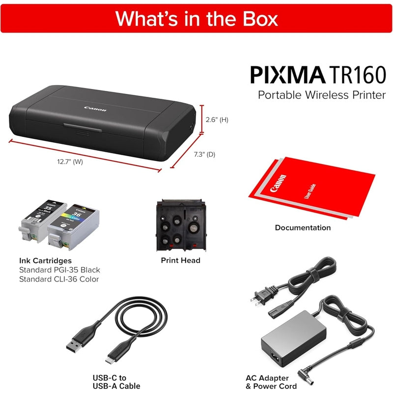 Canon PIXMA TR160 Wireless Portable Printer