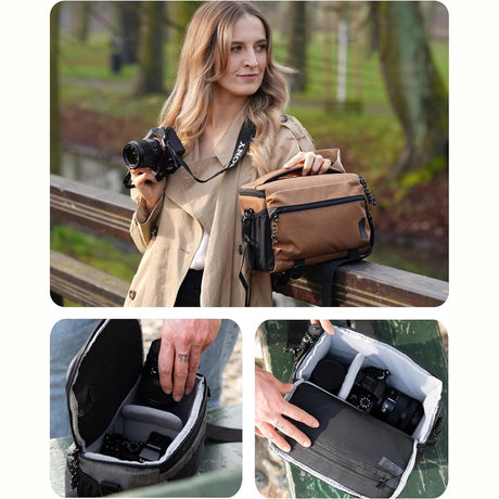 Compact Camera Shoulder Bag w/Tripod Holder