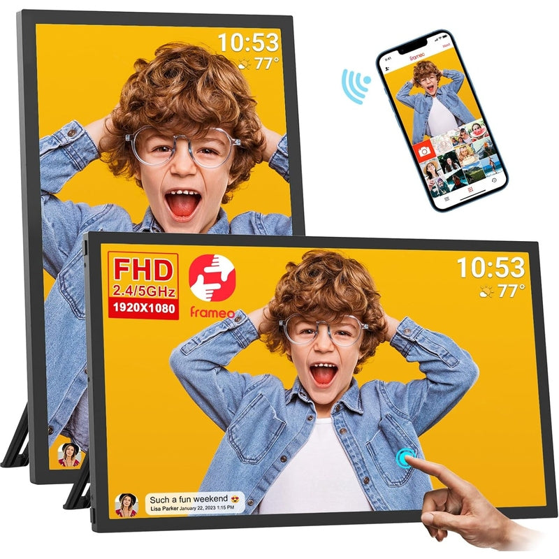 Digital Photo Frame, WiFi, LCD Touch Screen, Auto-Rotate, Built in 16GB Memory