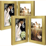 Double Vertical Hinged Photo Frame with Real Glass