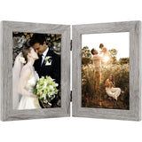 Double Vertical Hinged Photo Frame with Real Glass