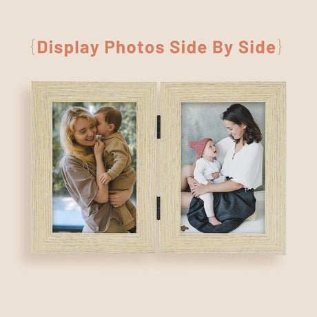 Double Vertical Hinged Photo Frame with Real Glass