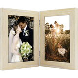 Double Vertical Hinged Photo Frame with Real Glass