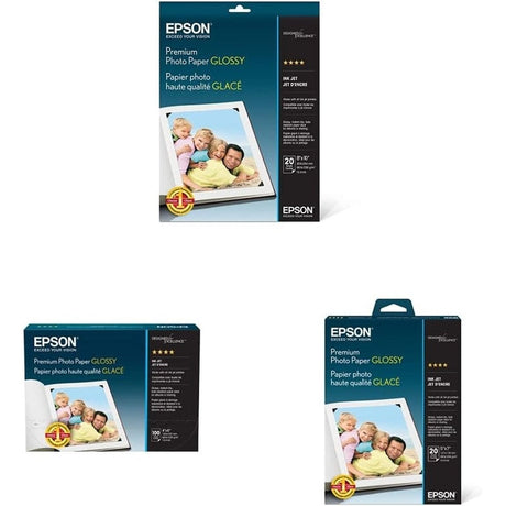 Epson Premium Photo Paper, Glossy, Various Quantities and Sizes