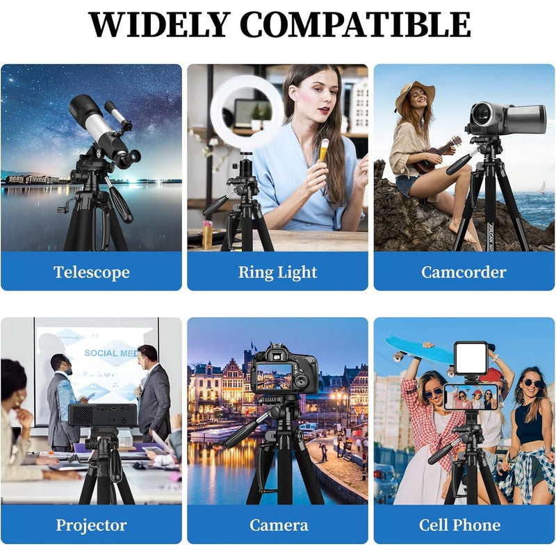 Heavy-Duty Professional DSLR Camera Tripod & Monopod Stand, 74" for Camera Photography