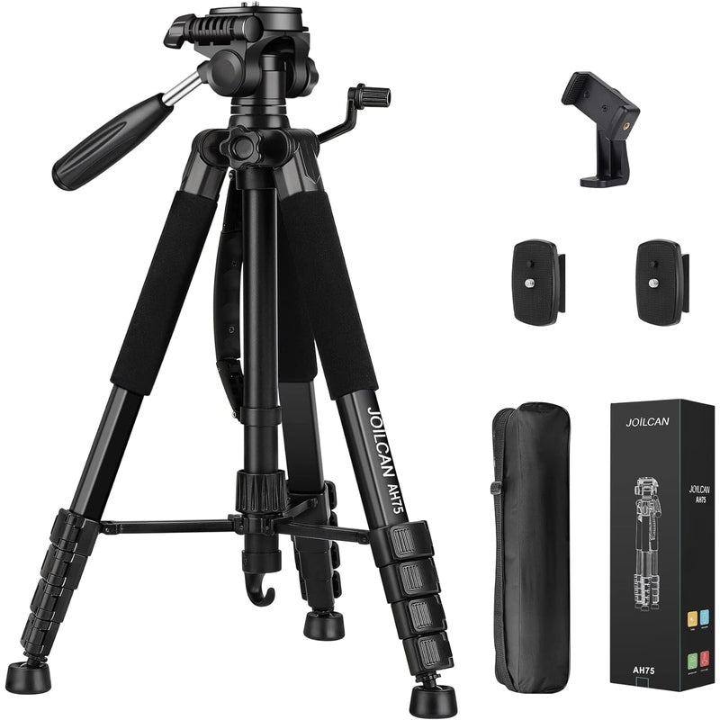 Heavy-Duty Professional DSLR Camera Tripod & Monopod Stand, 74" for Camera Photography