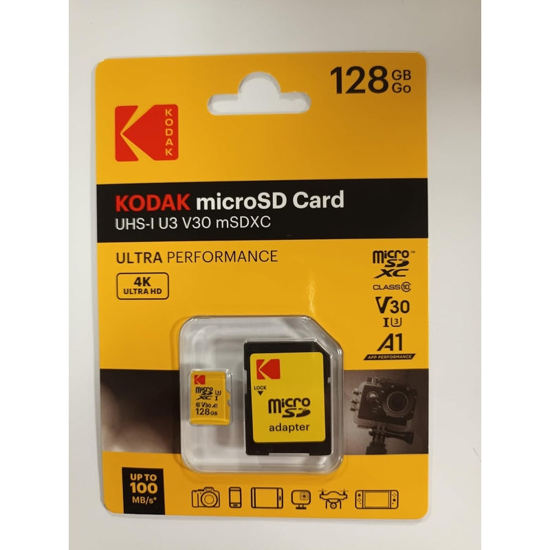 Kodak Micro SDXC Card 128GB UHS-I U1 V10 With Adapter