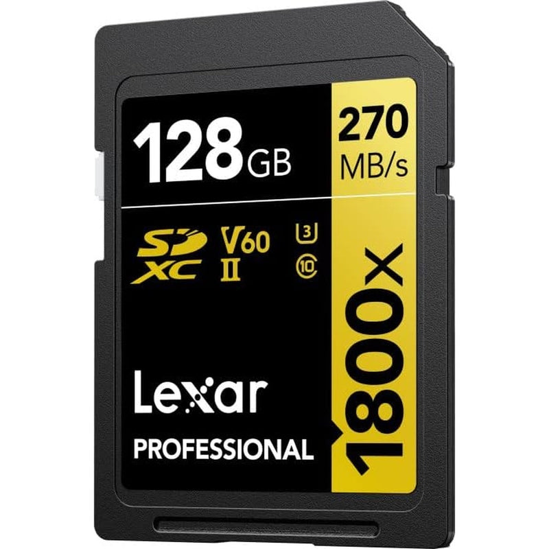 Lexar Pro SDXC Gold Series 1800X 128GB Memory Card, 2-Pack