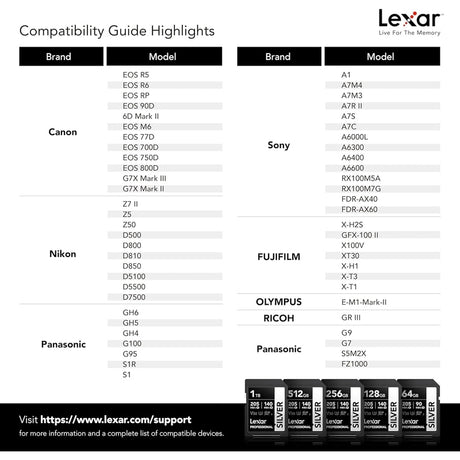 Lexar Professional Silver and Silver Pro SDXC Memory Card