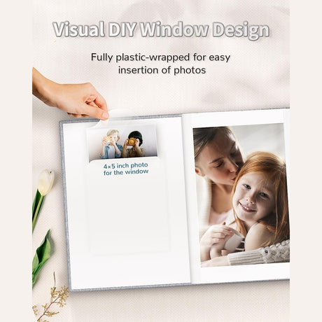 Linen Photo Album w/Display Window, Various Sizes