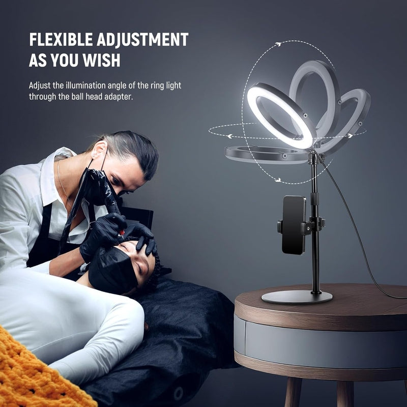 Neewer 8" Desk Ring Light with Stand, RH8B