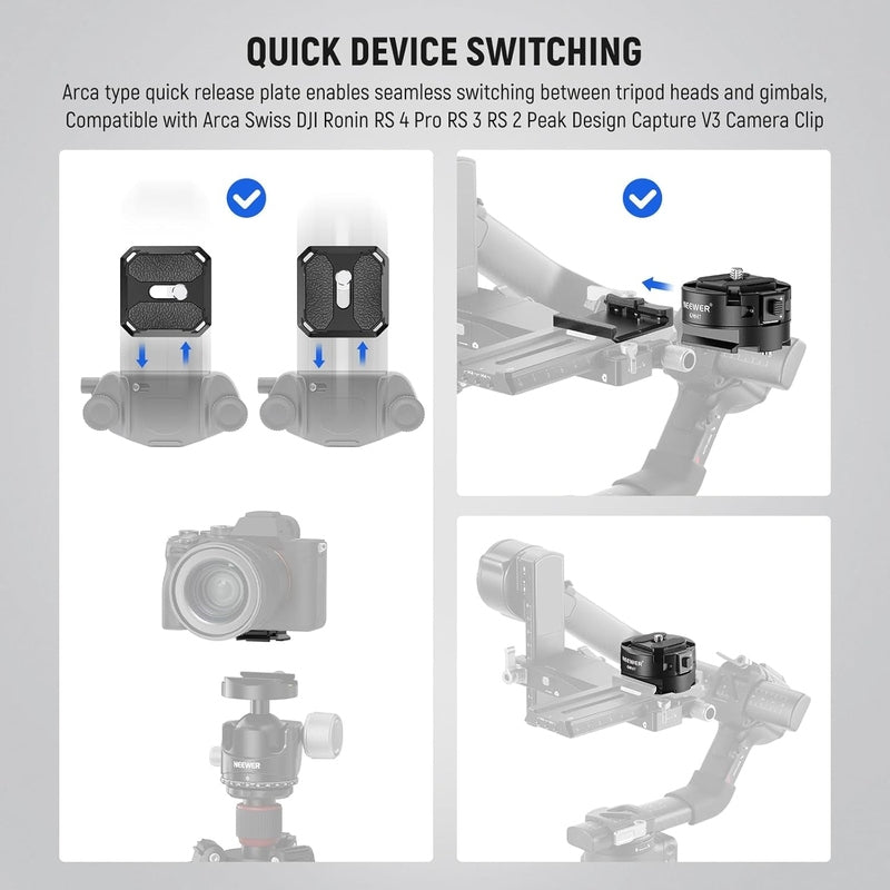 Neewer GM47 Quick Release Plate w/Clamp Base