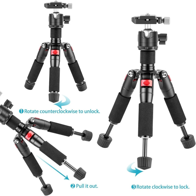 Neewer M521 20" Portable Aluminum Mini Tripod