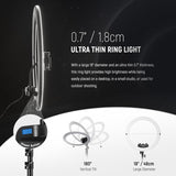 Neewer Pro 18 Inch Ring Light with Tripod Stand, RP18B