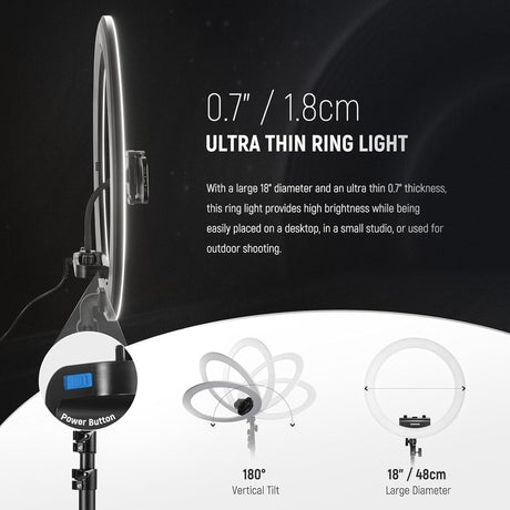 Neewer Pro 18 Inch Ring Light with Tripod Stand, RP18B