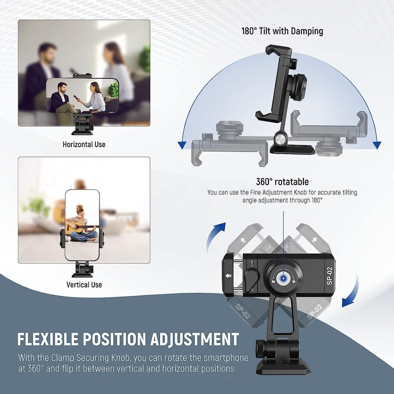 Neewer SP-02 Smartphone Tripod Mount Adapter w/Arca QR Base