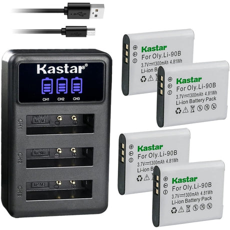 OM SYSTEM LI-90B or LI-92B Battery and Chargers by Kastar