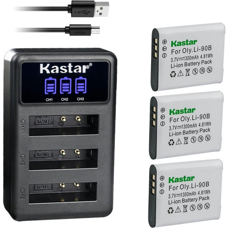 OM SYSTEM LI-90B or LI-92B Battery and Chargers by Kastar