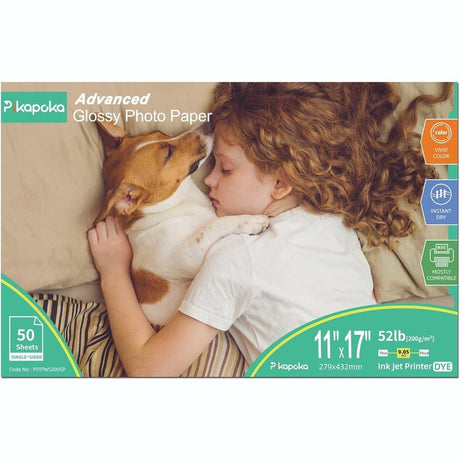 Pikapoka Advanced Glossy Photo Paper, Various Size Sheets, Vivid Color