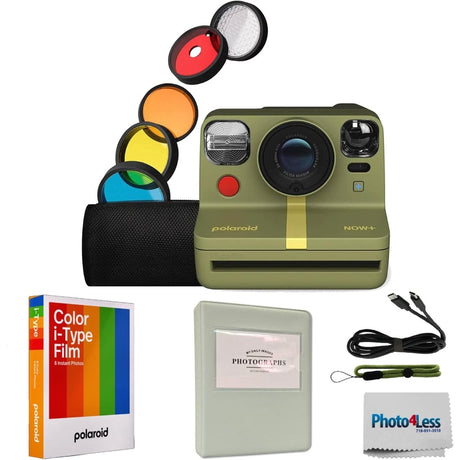 Polaroid Now Plus I-Type Instant Film Camera Bundle - Forest Green