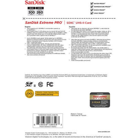 SanDisk 64GB Extreme PRO UHS-II SDXC Memory Card