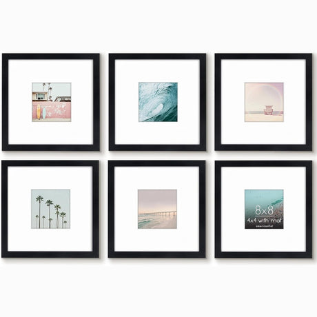 Signature Collection Picture Frame Set 6x6 for Tabletop or Wall Display