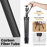 TARION 67" Pro Carbon Fiber Camera Tripod