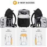 TARION Dual-Side Access Camera Backpack w/Laptop Compartment