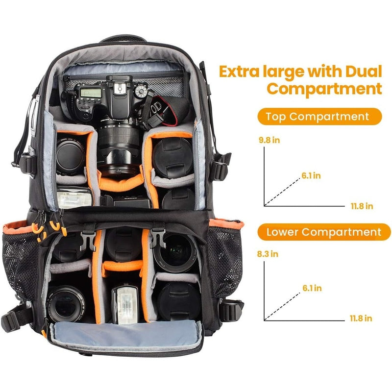 TARION Pro Waterproof Camera Backpack w/Laptop Compartment