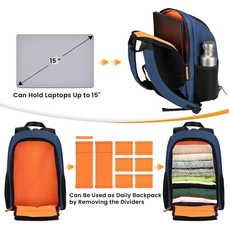 TARION Waterproof Camera Backpack w/Laptop Compartment