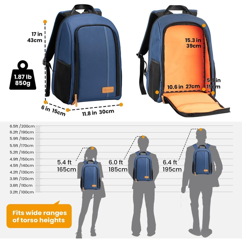 TARION Waterproof Camera Backpack w/Laptop Compartment