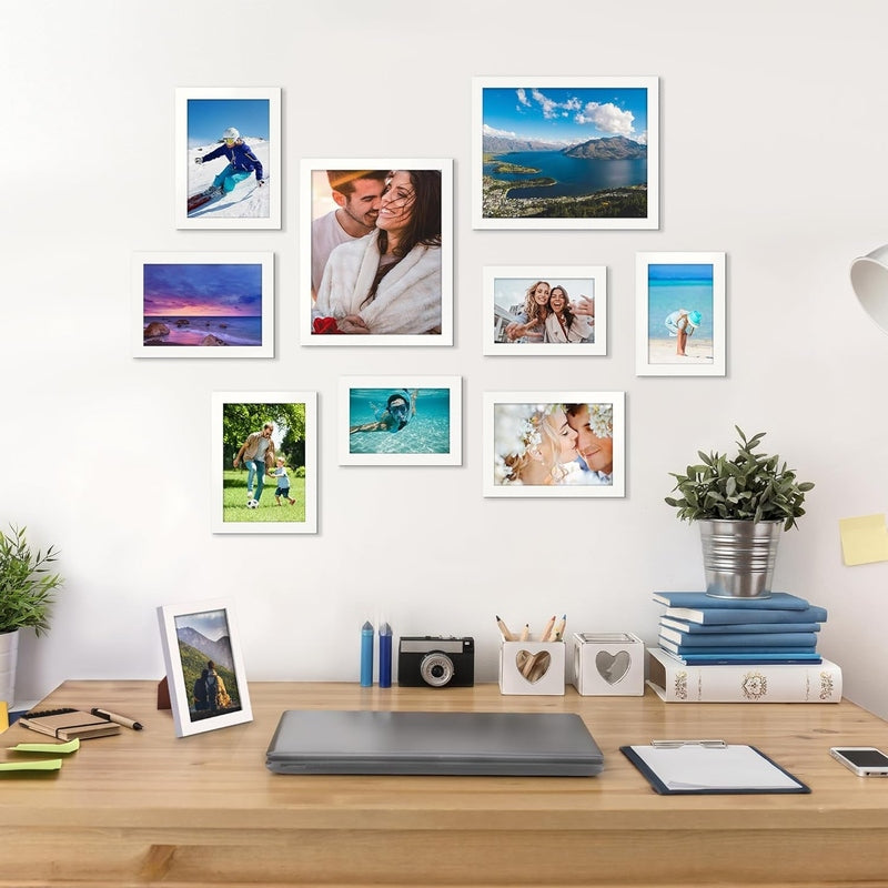 Wall Decor Collage 10 Pack Picture Frames for Mounting or Tabletop