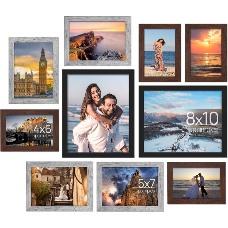 Wall Decor Collage 10 Pack Picture Frames for Mounting or Tabletop