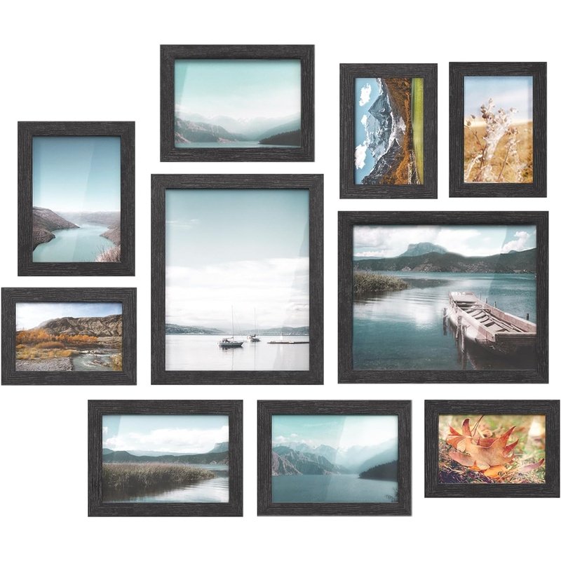 10 Pack Collage Picture Frame Set for Wall Gallery Decor, Hanging or Tabletop Display